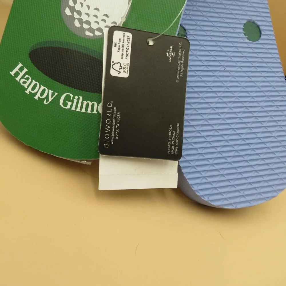 Bioworld Men's Happy Gilmore Golf Themed Flip Flops Size 11  